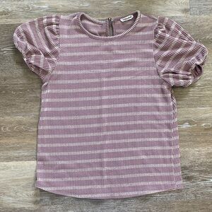 Mittoshop Lilac Striped Puff Sleeve Maternity Blouse